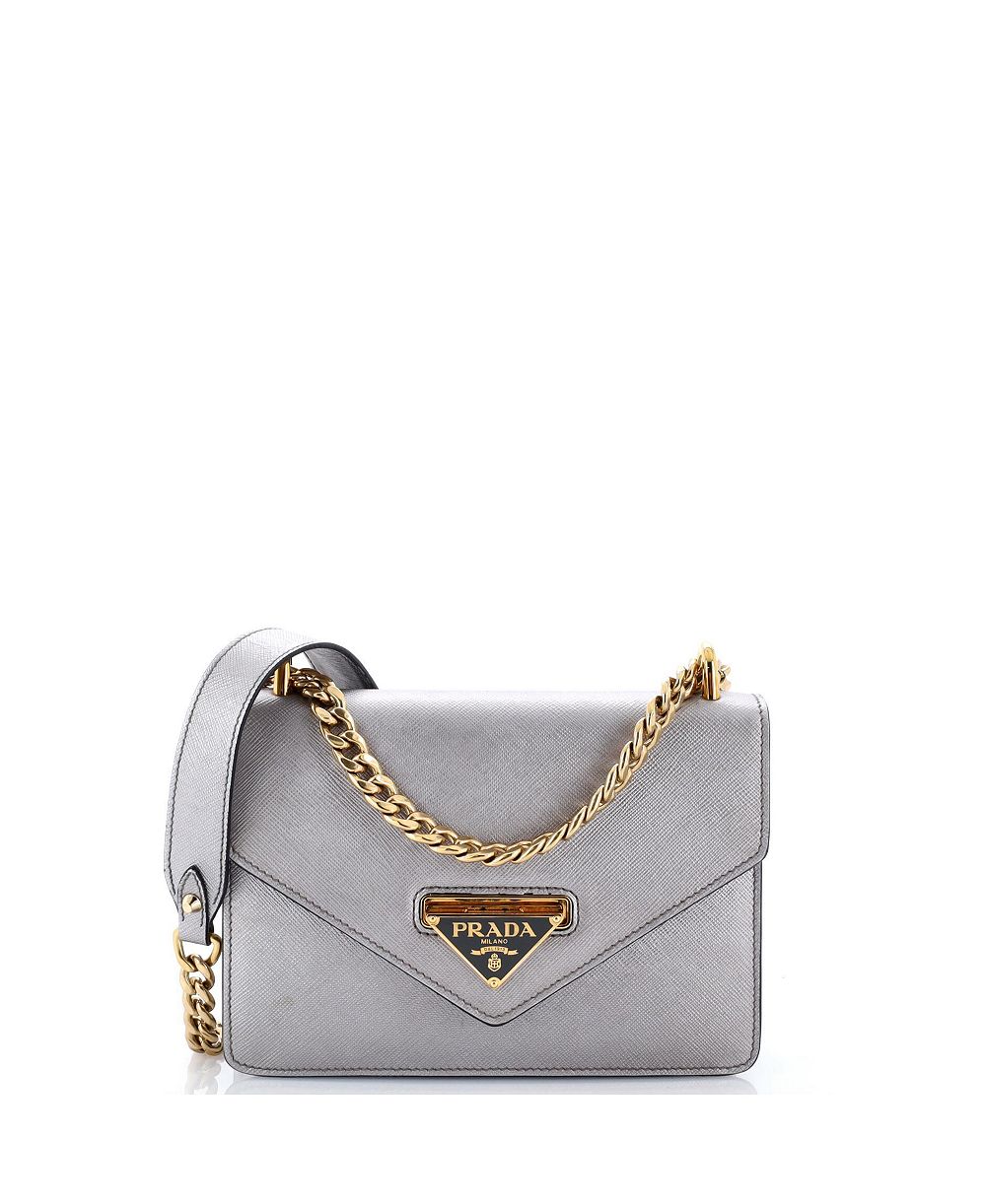 Pre-Owned Prada Small Envelope Flap Chain Shoulder bag Saffiano Leather
