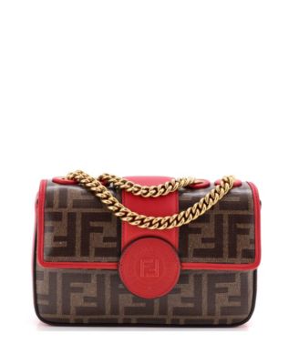 Pre-Owned Fendi мини-сумка с клапаном и логотипом FF из лакированного канваса с кожей