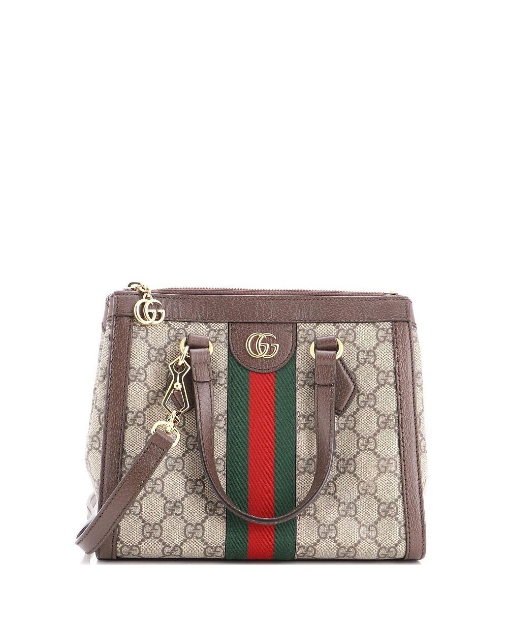 Pre-Owned Gucci Ophidia Top Handle GG Coated Canvas Small Tote, 9.5"W x 8"H x 4"D