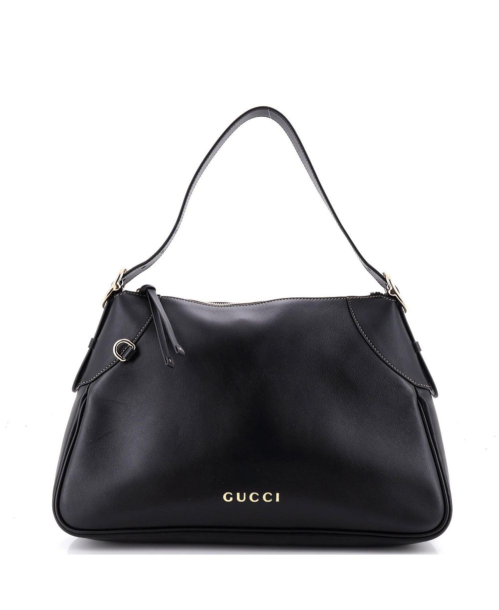 Б/у сумка Gucci Medium Emblem с плечевым ремнем из кожи