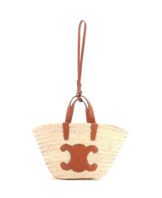 Pre-Owned Celine Teen Classic Panier Basket Tote Raffia and Leather