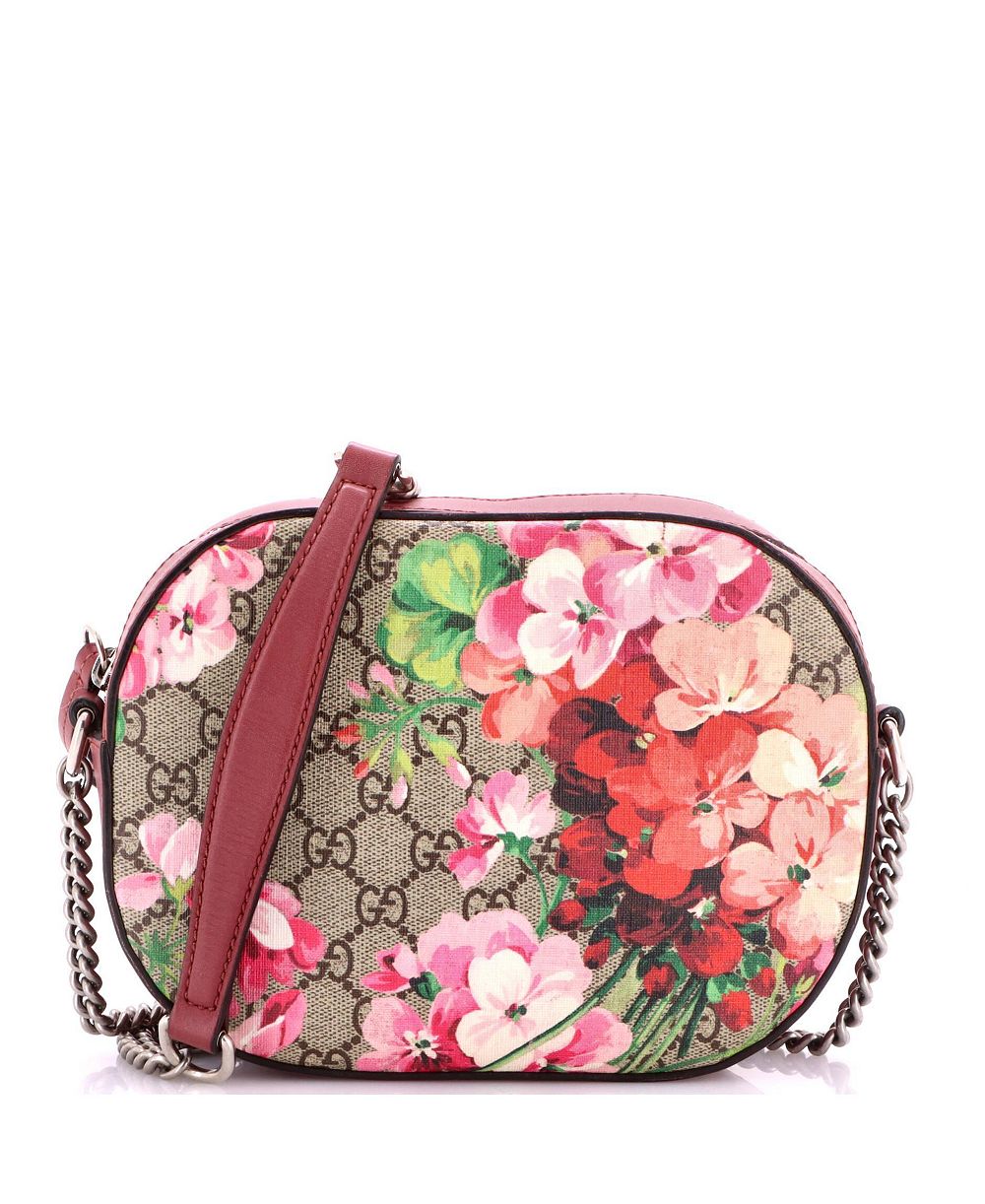 Б/у маленькая сумка-кроссбоди Gucci Blooms Mini с цветочным принтом и цепочкой