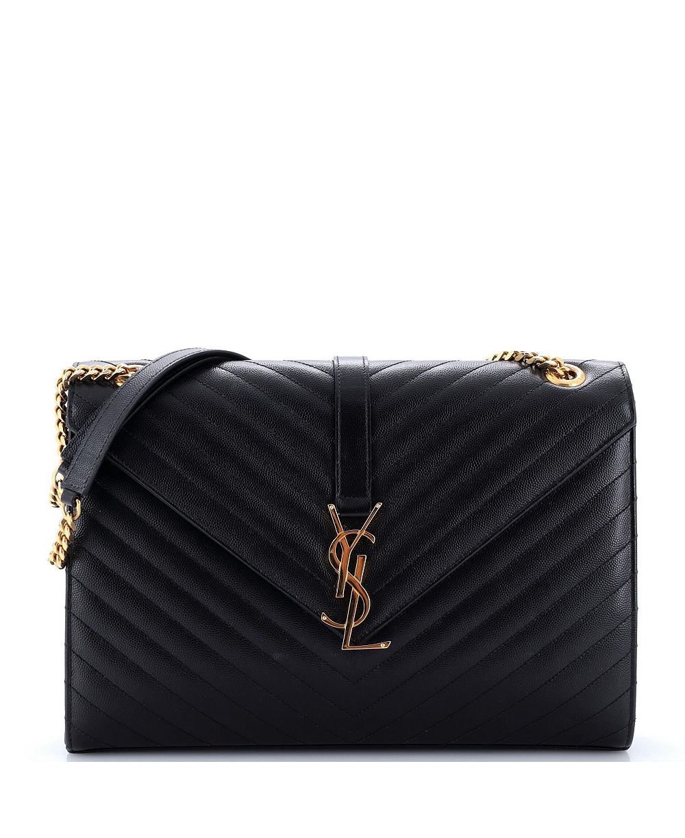 Б/у сумка-саквояж Saint Laurent Large Classic Monogram Envelope из стеганой кожи Matelasse Chevron