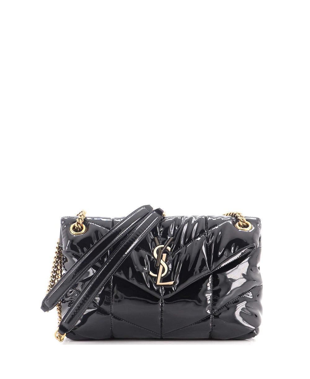 Pre-Owned Saint Laurent Small Loulou Puffer Shoulder Bag Quilted Patent