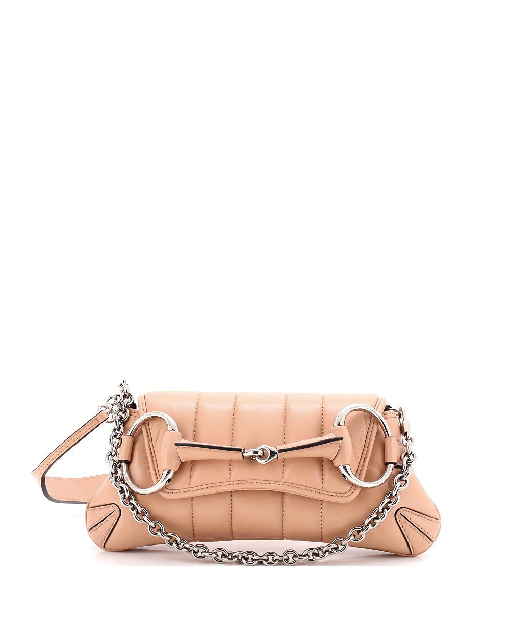 Pre-Owned Gucci Small Horsebit Chain Shoulder Bag Vertical Quilted Leather