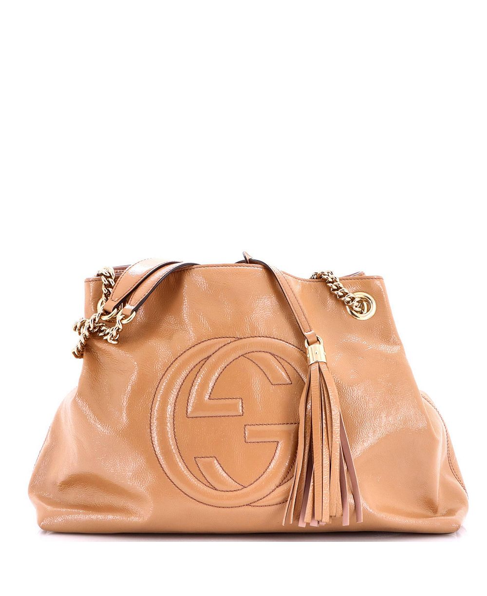 Pre-Owned Gucci Сумка через плечо Medium Soho Chain Strap с цепочкой из лакированной кожи