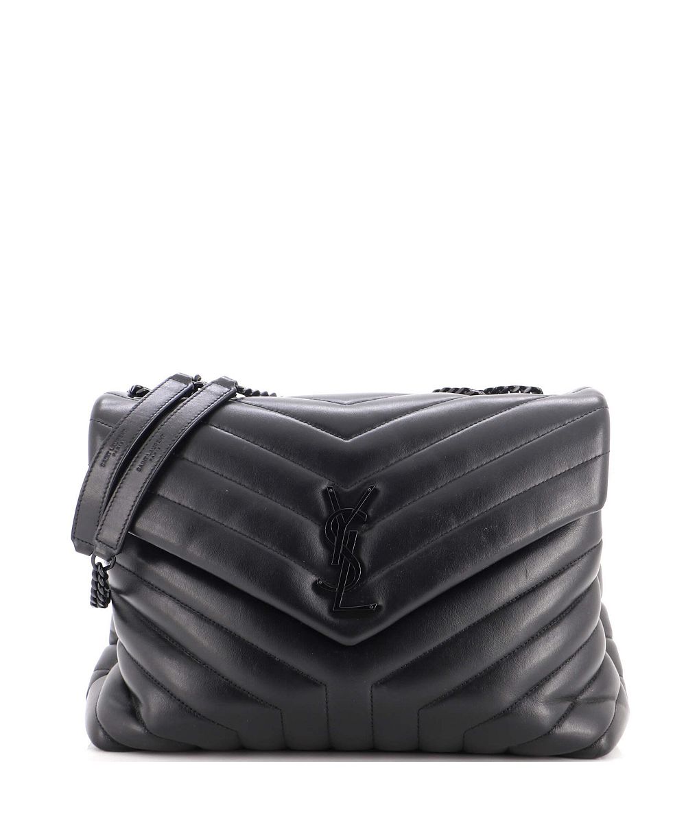 Б/у сумка через плечо Saint Laurent Medium Loulou из стеганой кожи с ромбовидным узором