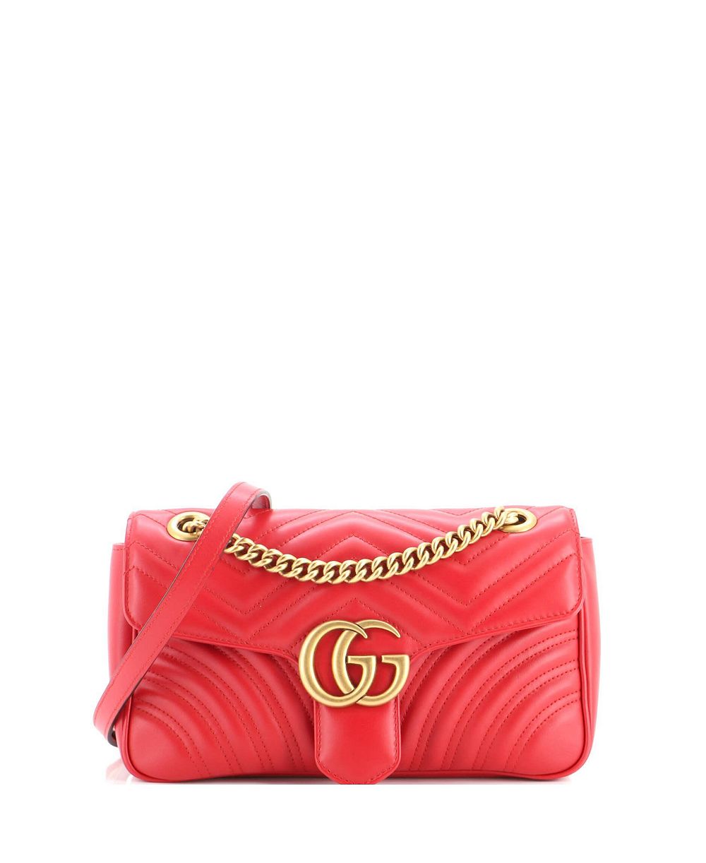 Б/у маленькая сумка-кроссбоди Gucci GG Marmont с клапаном из стеганой кожи