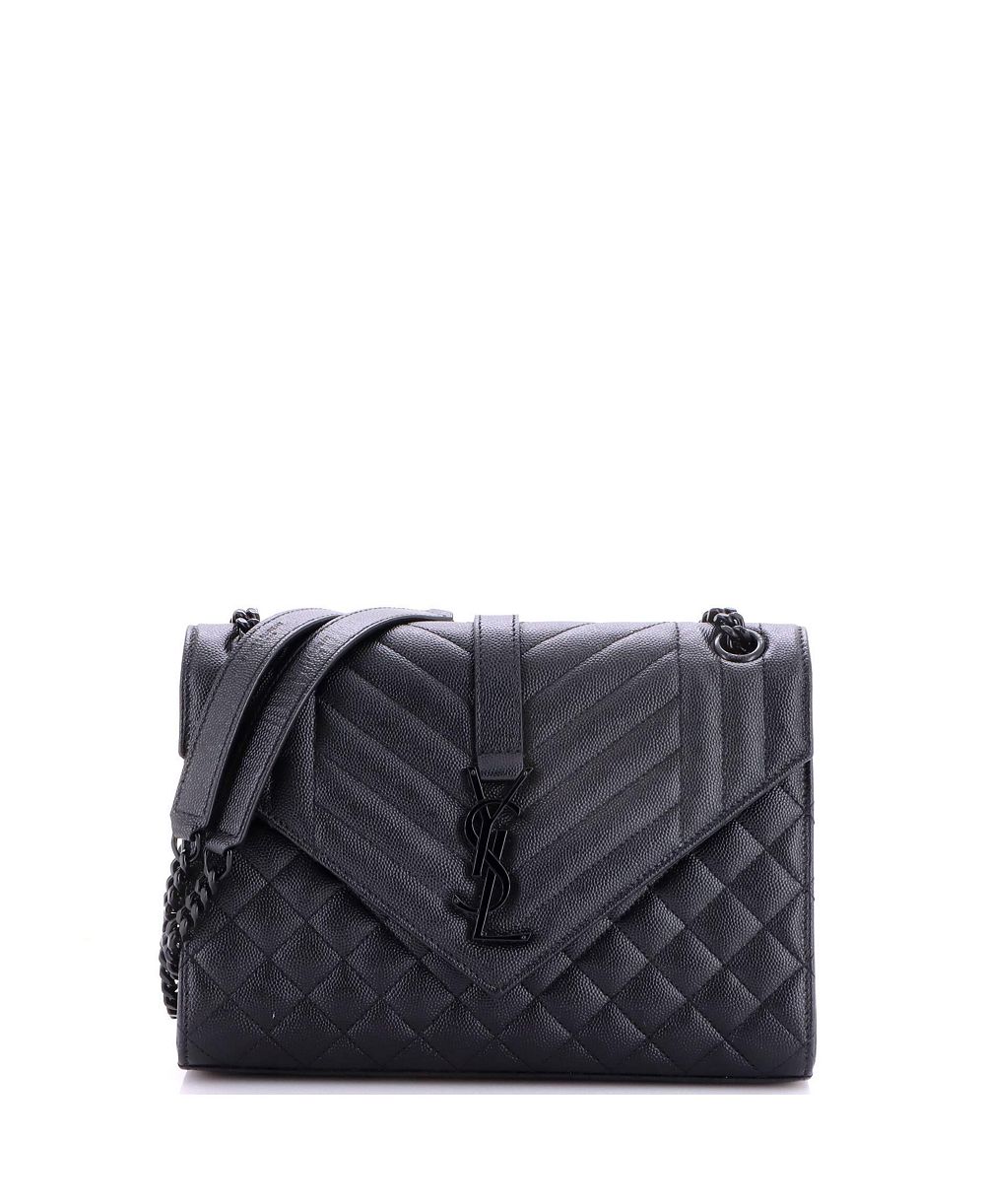 Б/у средняя сумка Saint Laurent Classic Monogram Envelope из комбинированной кожи мателассе