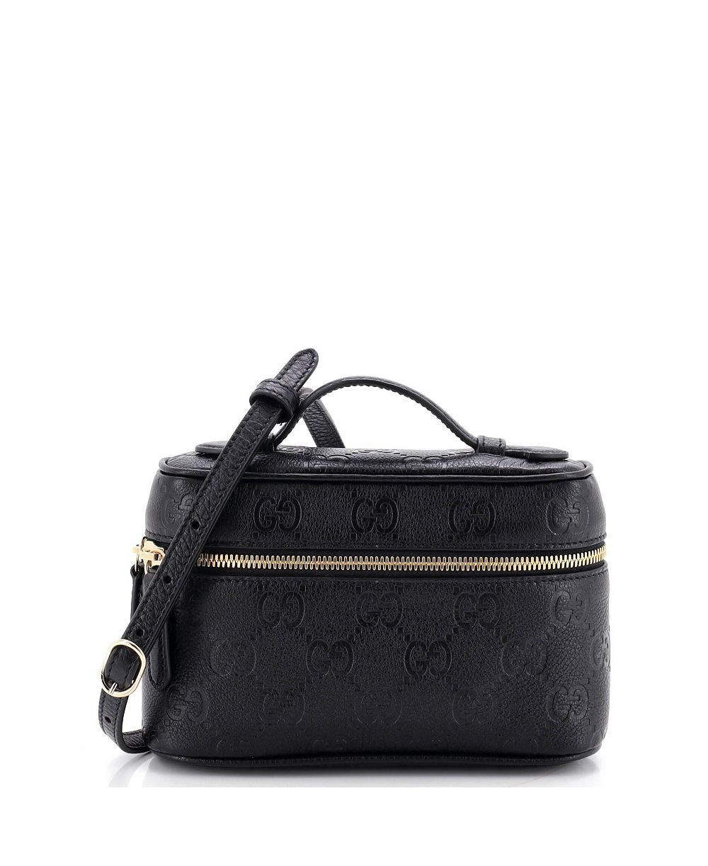 Сумка Gucci Small Emblem Top Handle Vanity с эмблемой из кожи GG embossed, малая