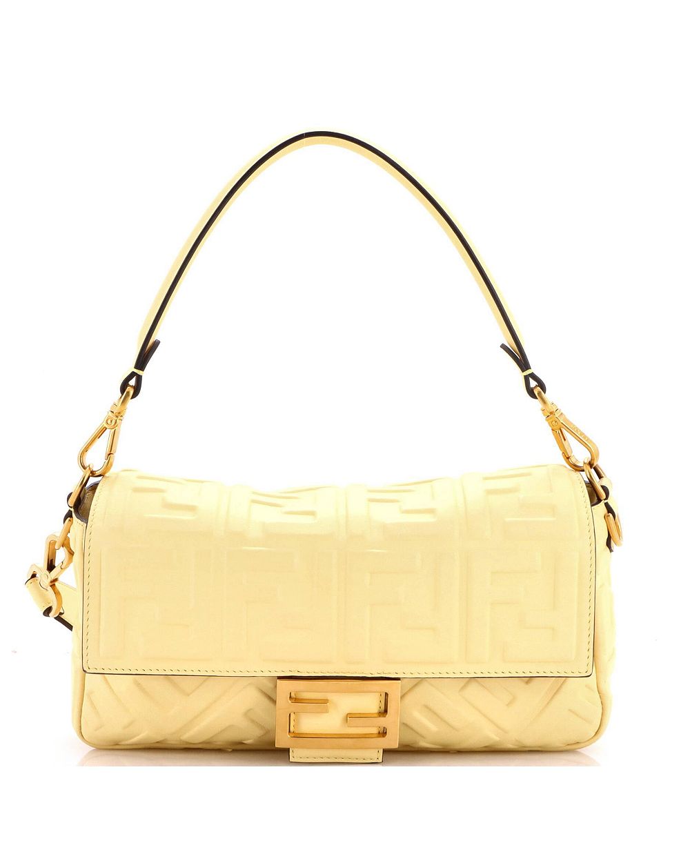 Pre-Owned Fendi средняя сумка Baguette NM из кожи с тиснением Zucca