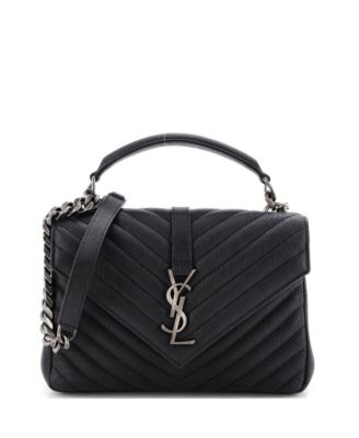 Pre-Owned Saint Laurent средняя классическая сумка College Bag из кожи мателасе с монограммой и шевронным узором