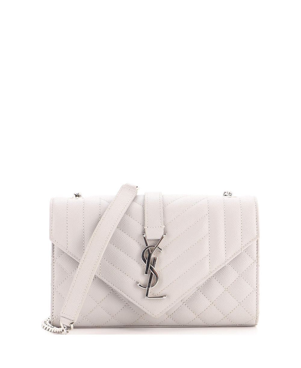 Б/у сумка-конверт Small Classic Monogram Envelope Satchel из кожи мателассе с монограммой Saint Laurent