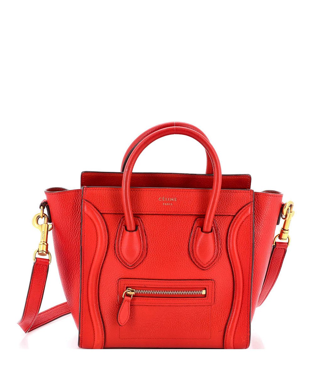 Pre-Owned Celine Nano Luggage сумка зернистая кожа