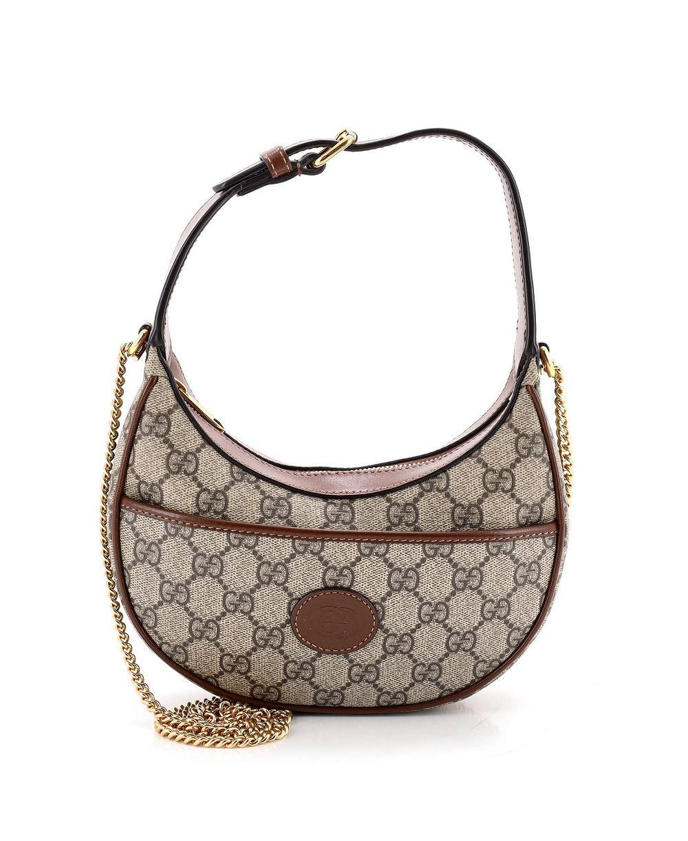 Б/у сумка-хобо Gucci Mini Interlocking G из лакированной кожи Microguccissima с плетеным логотипом GG