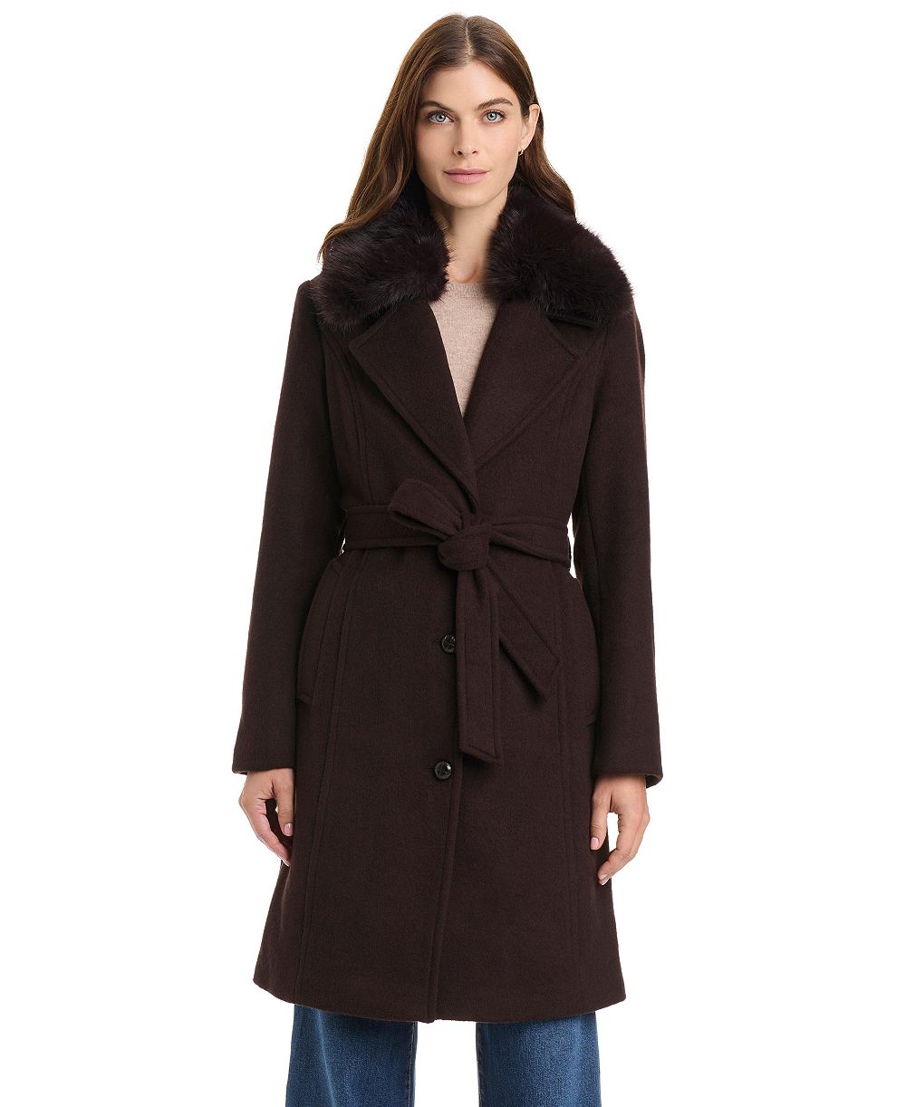 Vince Camuto женское пальто с отстегивающимся меховым воротником