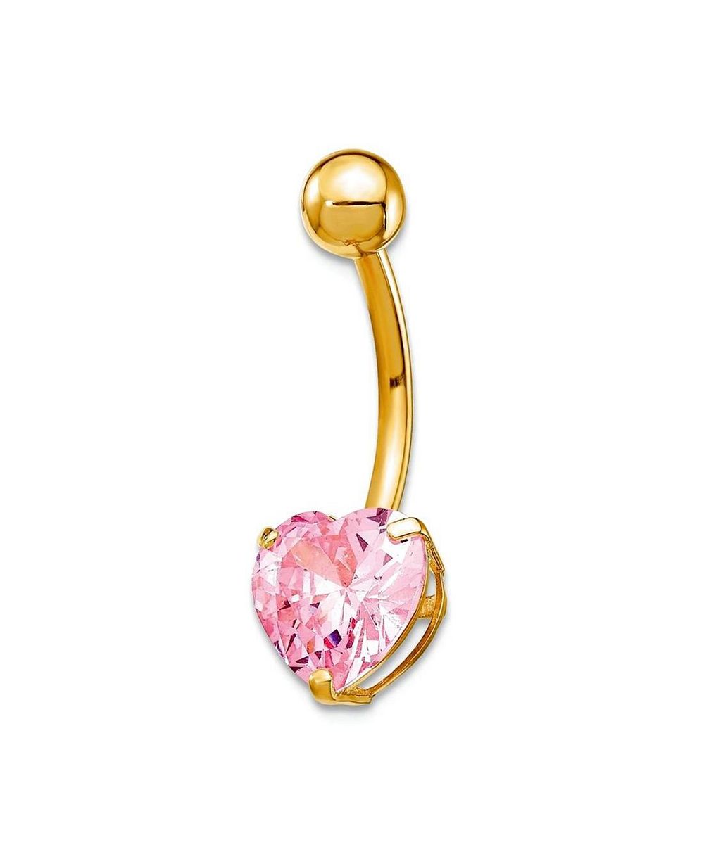 Curata Jewelry серьги-подвески с кубическим цирконием в форме сердца для пирсинга пупка
