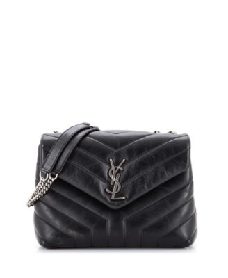 Маленькая плечевая сумка Loulou Matelasse Chevron Leather, Pre-Owned Saint Laurent