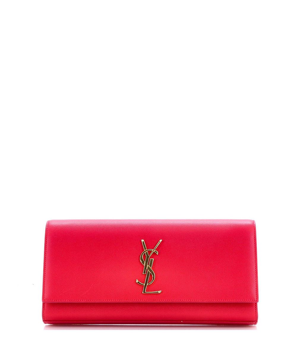 Pre-Owned Saint Laurent Evening Leather Classic Monogram Clutch