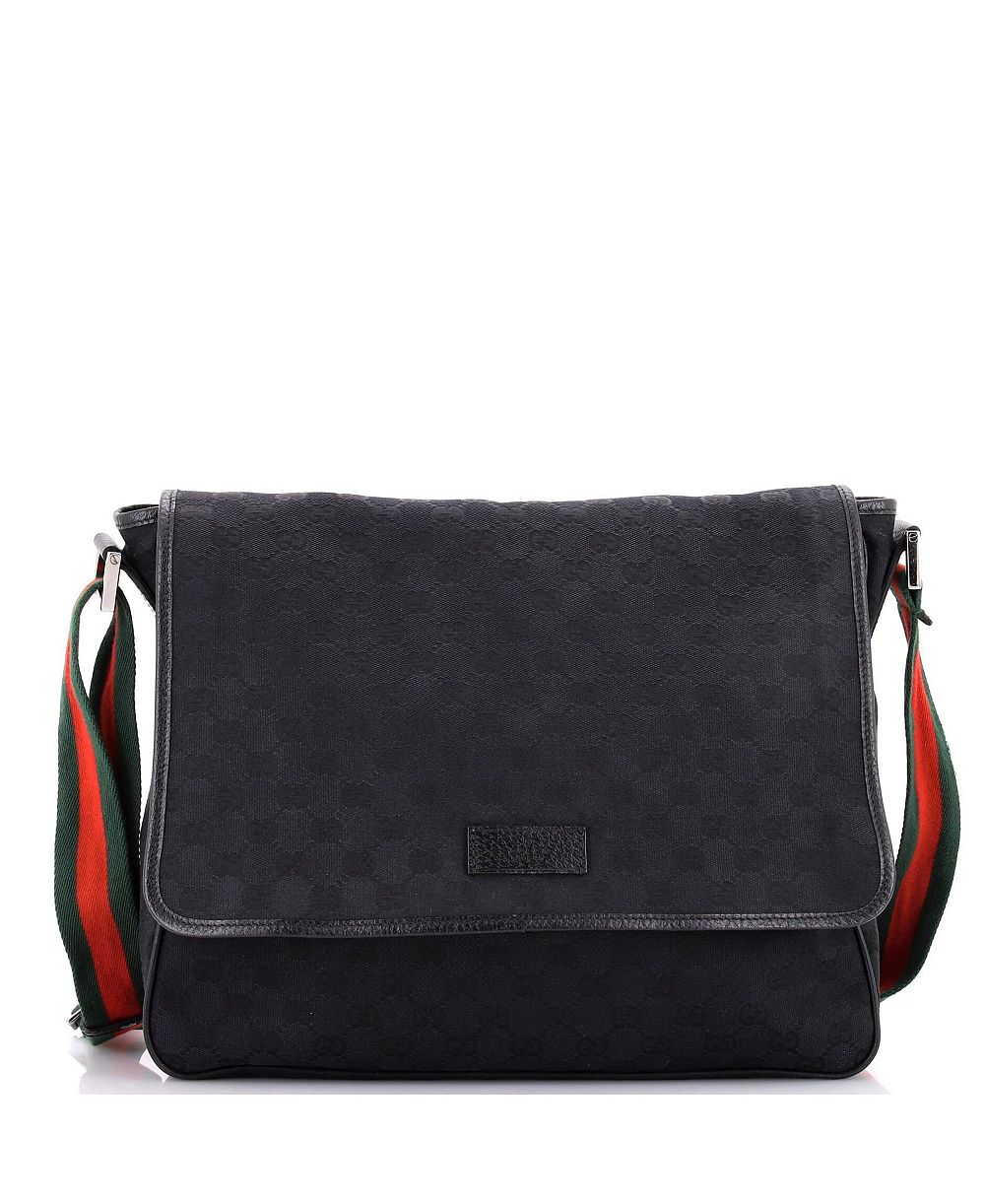 Б/у сумка-мессенджер Gucci Medium Web Strap Flap GG Canvas