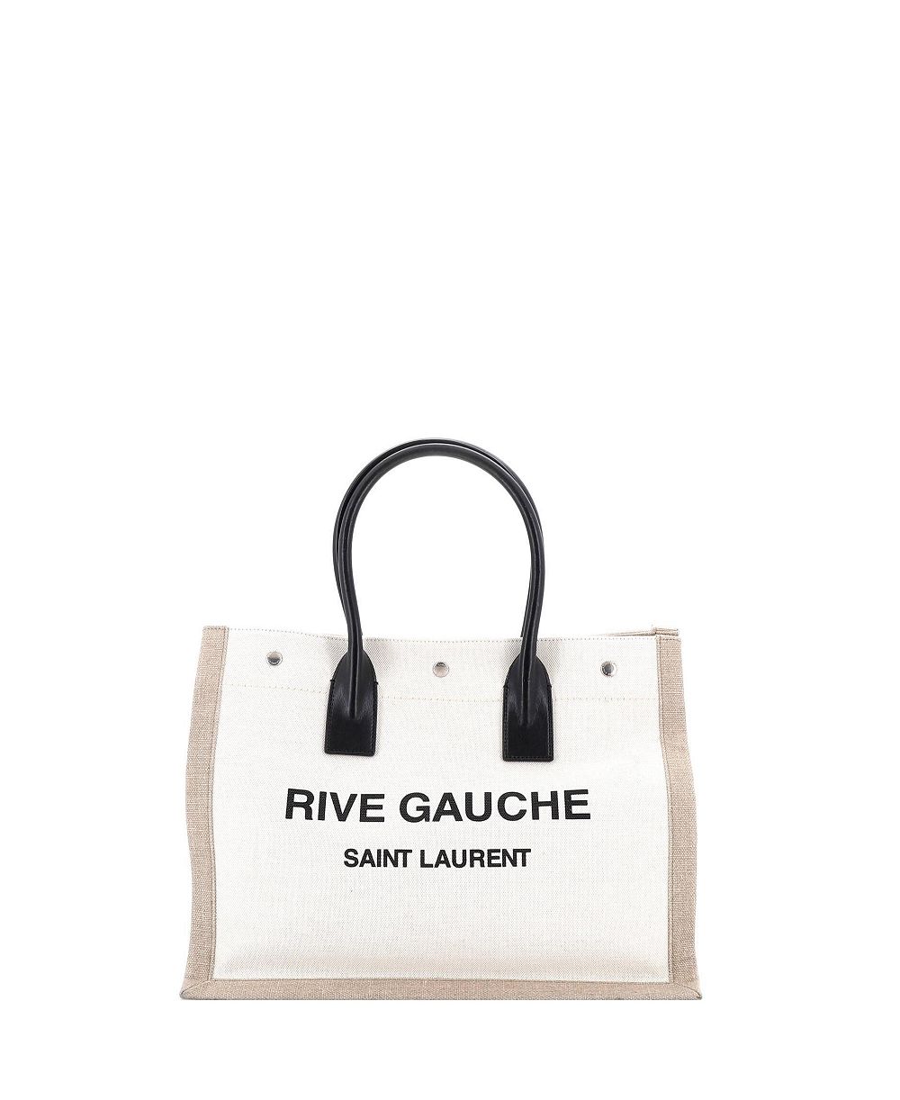Pre-Owned Saint Laurent Small Rive Gauche Canvas Shopper Tote