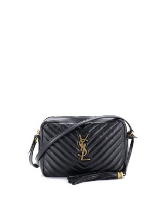 Б/у маленькая сумка-камера Saint Laurent Lou с стеганым шевронным узором из кожи