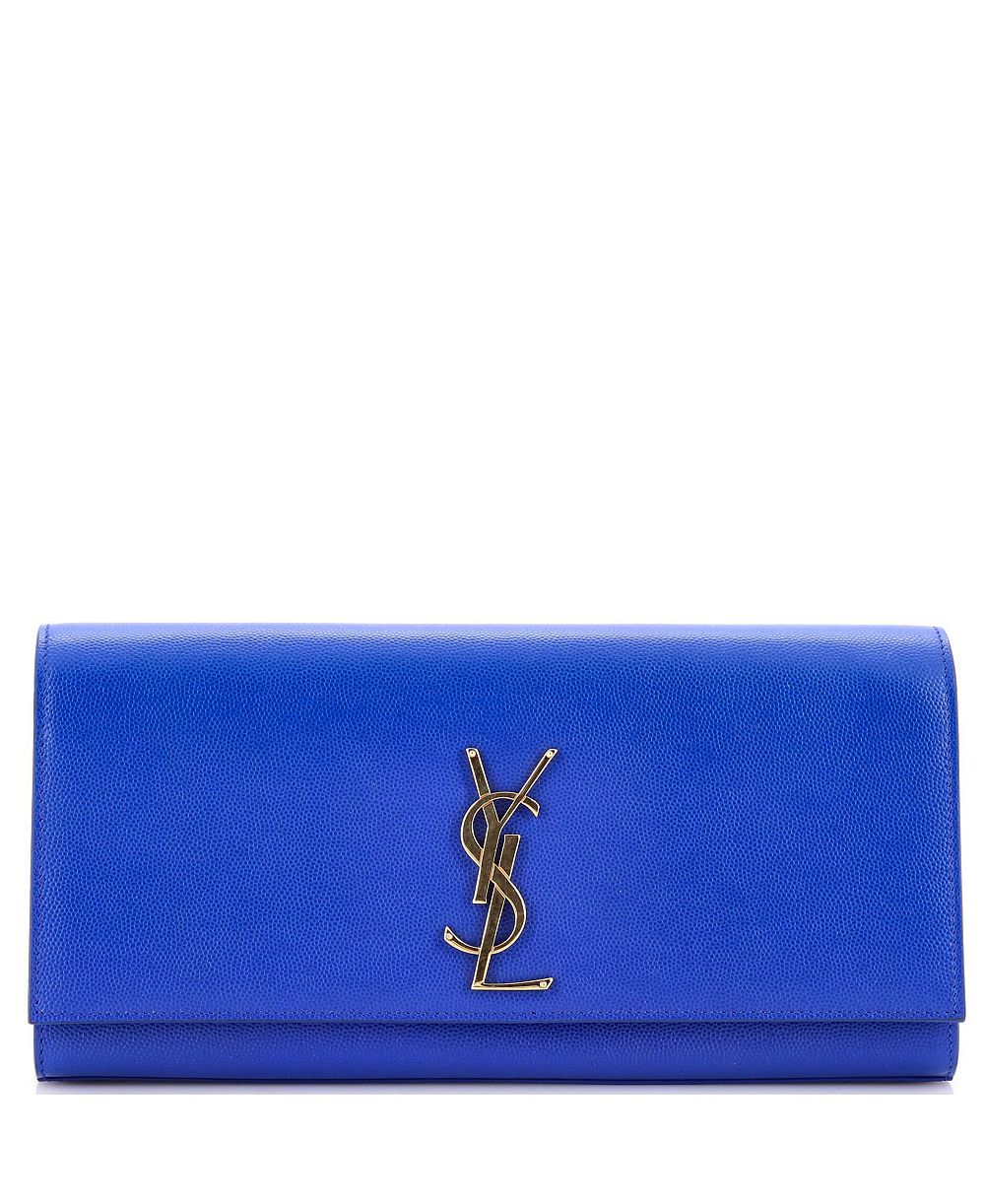 Pre-Owned Saint Laurent Long Classic Monogram Leather Clutch