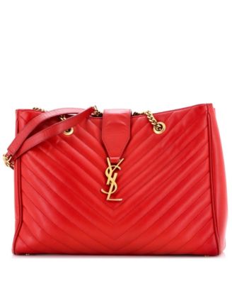 Б/у большая сумка-шоппер Saint Laurent Classic Monogram Matelasse Chevron из кожи