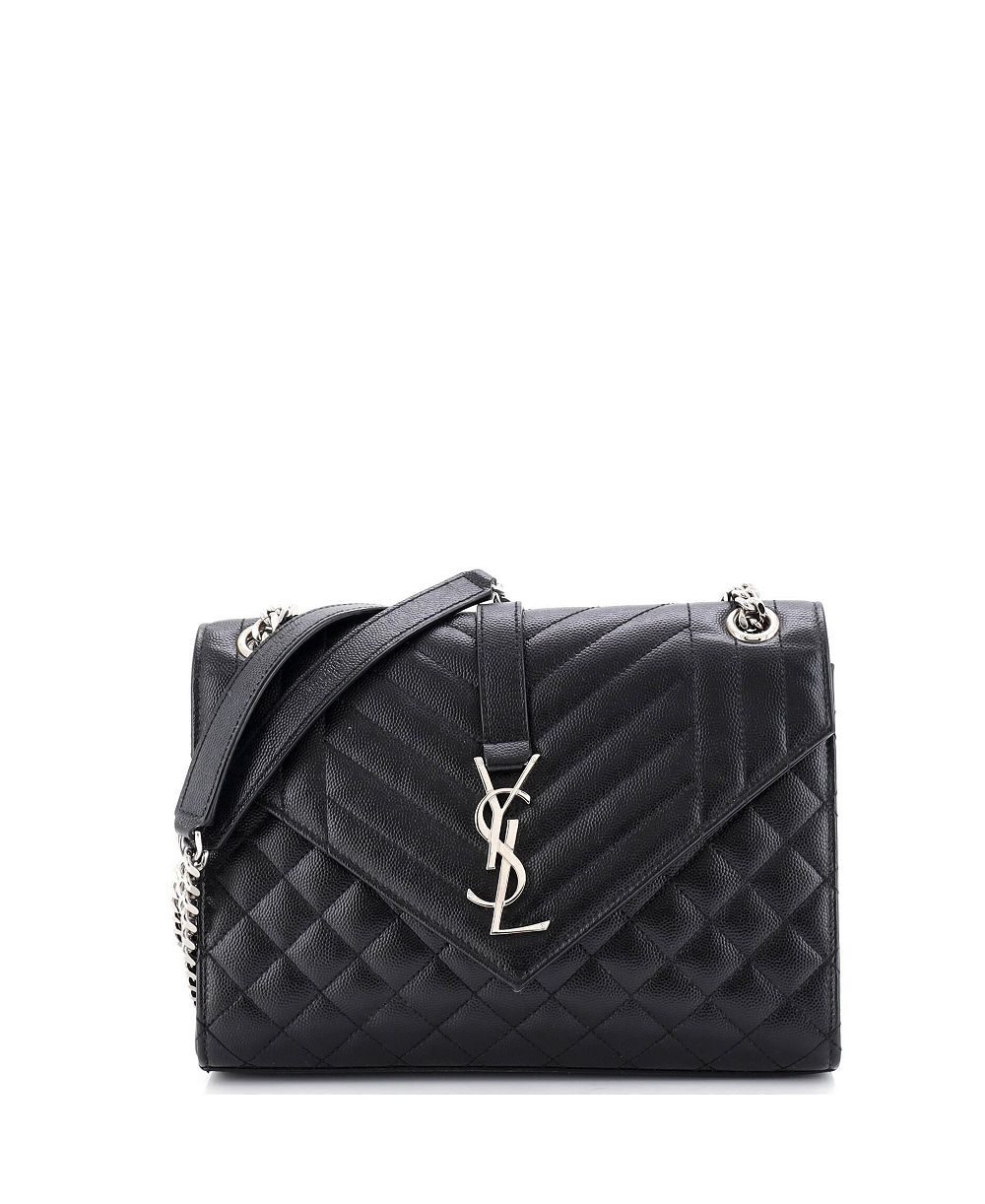 Б/у сумка-саквояж Saint Laurent Medium Classic Monogram Envelope из смешанной стеганой кожи