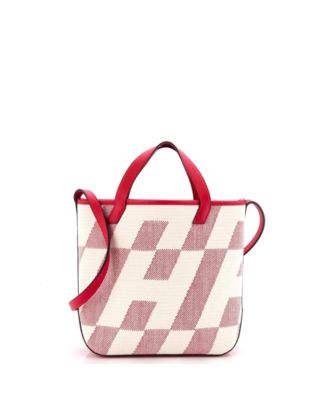 Б/у сумка Hermes 27 Cabas H en Biais из холста с кожаной отделкой