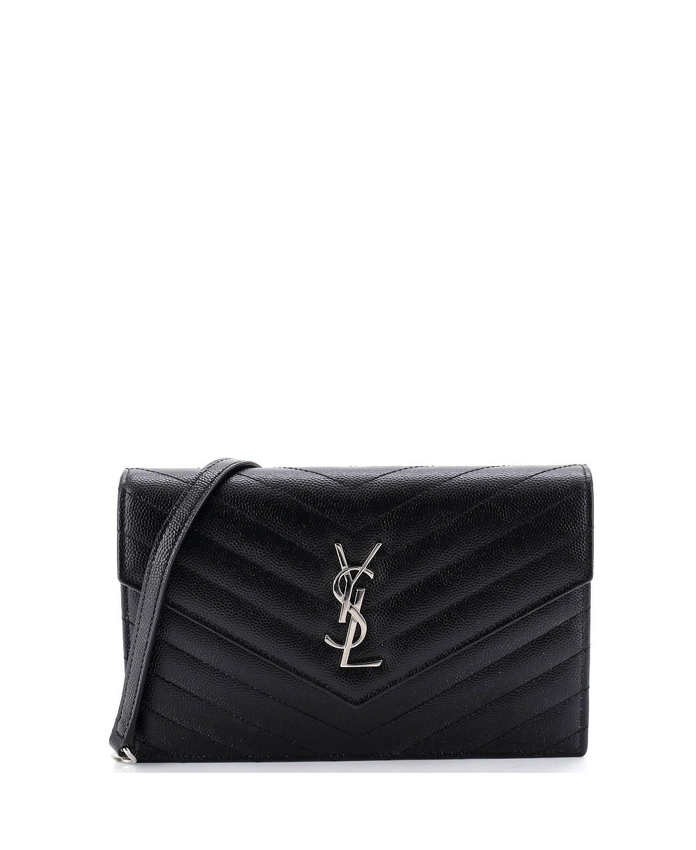 Б/у женский маленький классический кошелек на цепочке Monogram Chevron Matelasse от Saint Laurent