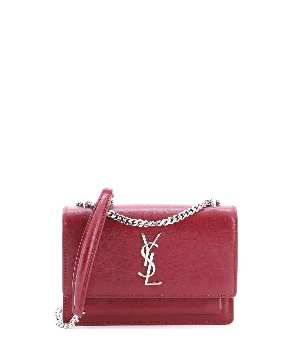 Б/у кожаный кошелек Saint Laurent Sunset Chain