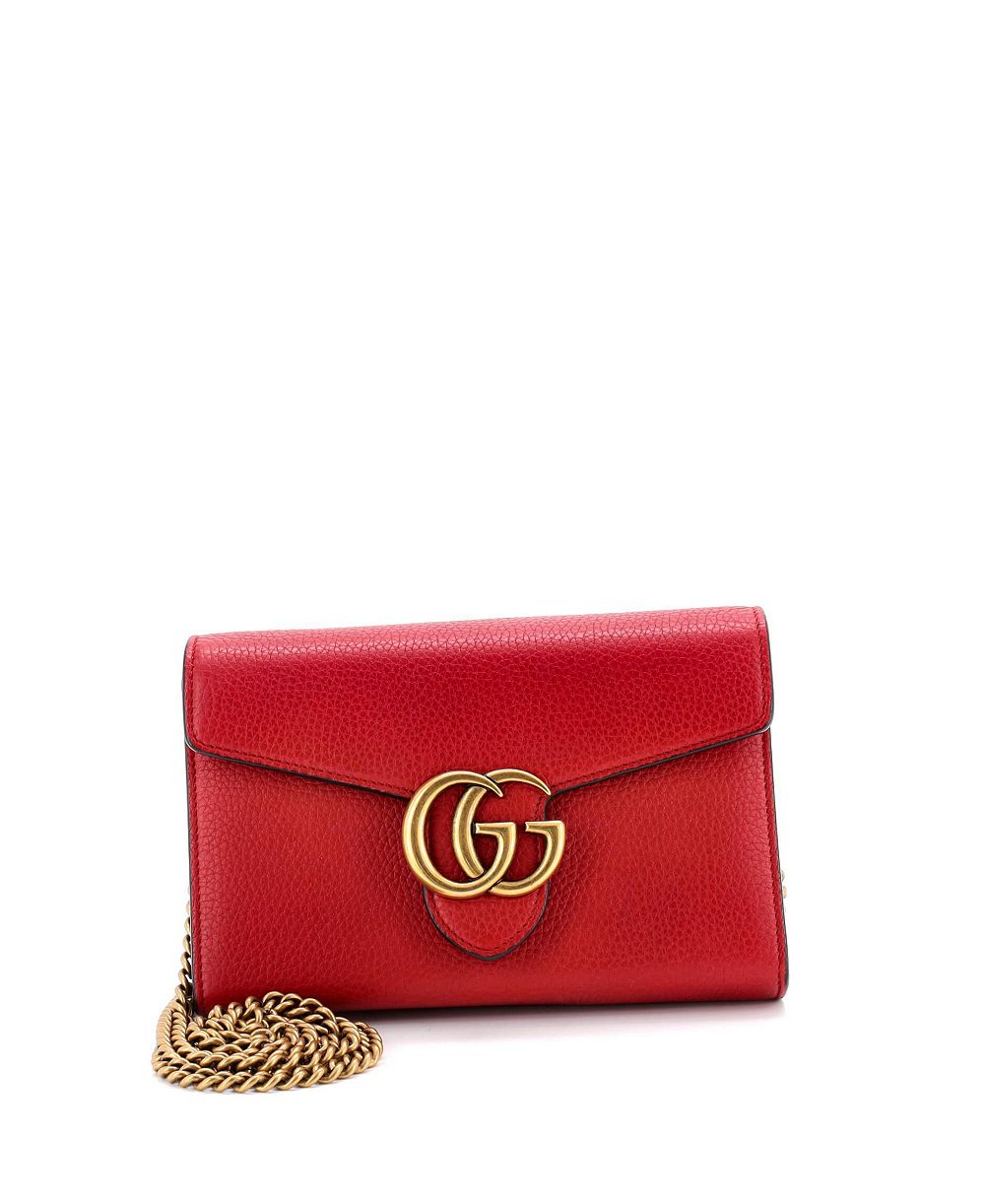 Pre-Owned Gucci мини-кошелек GG Marmont Chain Crossbody с цепочкой