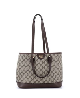 Pre-Owned Gucci Маленькая сумка-тоут Ophidia Top Handle Shopping из лакированной ткани GG и кожи