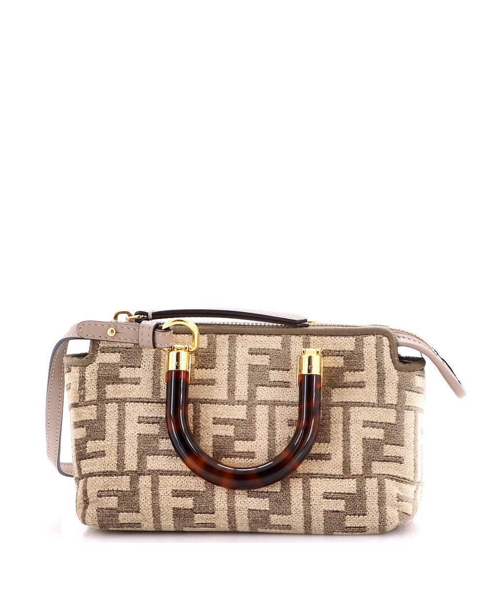 Б/у маленькая сумка Fendi By The Way Mini Zucca с тканевым принтом Zucca и верхней ручкой