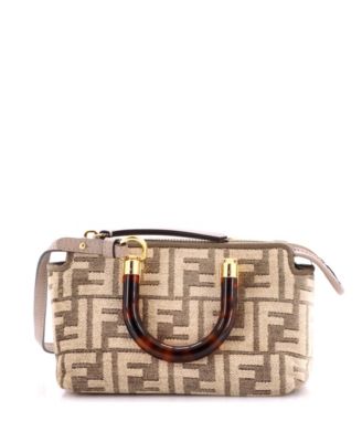 Б/у маленькая сумка Fendi By The Way Mini Zucca с тканевым принтом Zucca и верхней ручкой