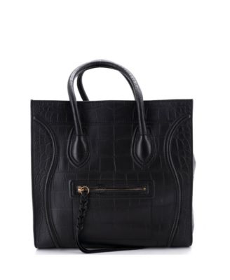 pre-owned celine средняя сумка фантом с тиснением из кожи