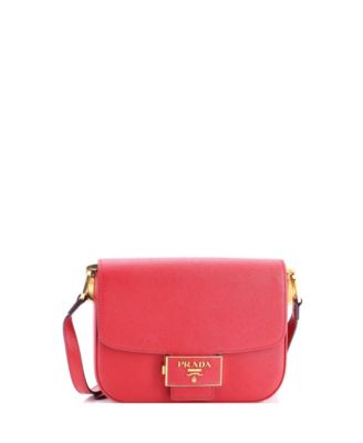 Маленькая сумка Prada Small Embleme Flap из кожи Saffiano, состояние: б/у