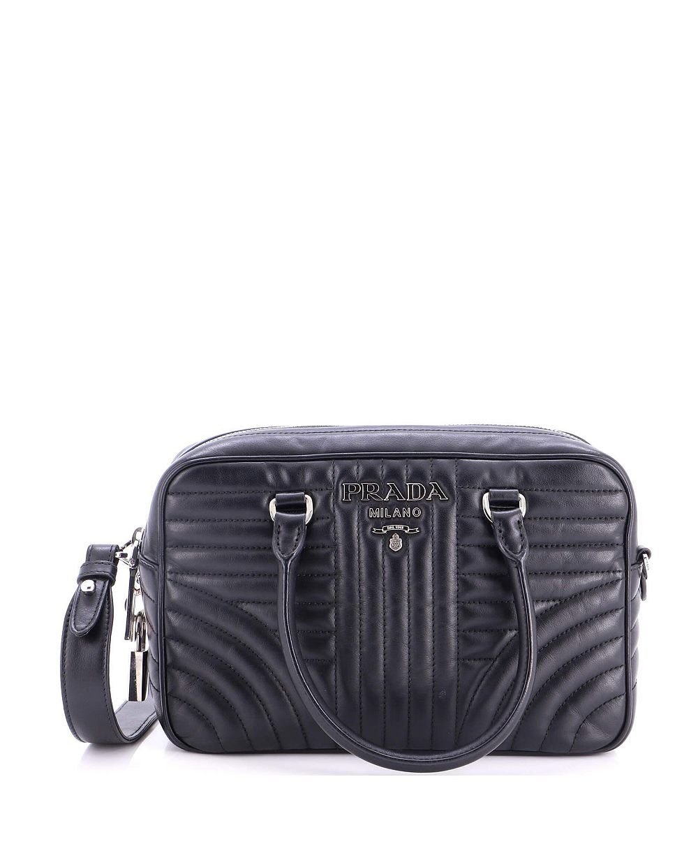 Б/у сумка Prada Medium Bowling из стеганой кожи Diagramme