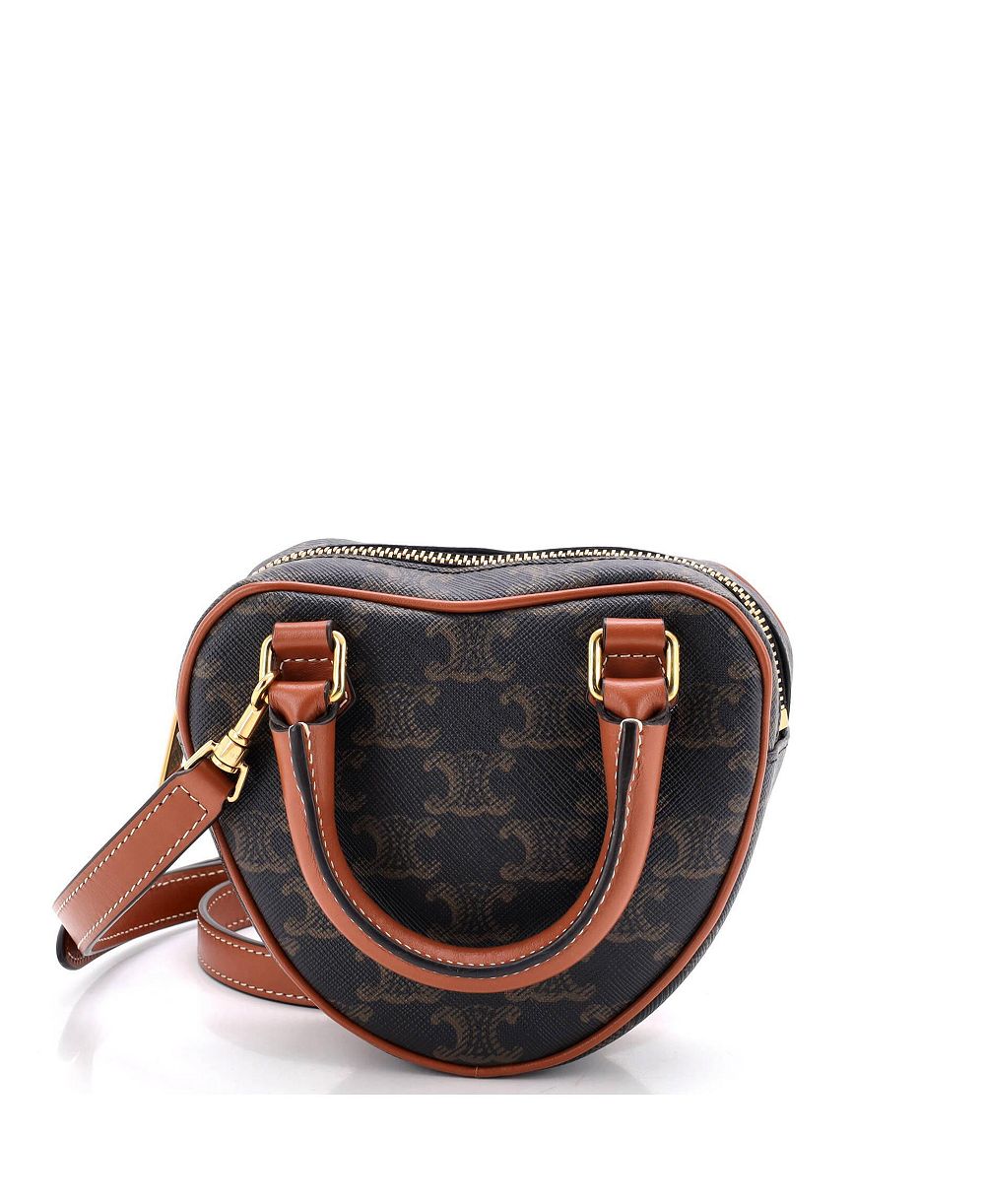 Pre-Owned Celine Medium Heart Bag Triomphe Coated Canvas