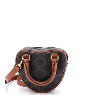 Pre-Owned Celine Medium Heart Bag Triomphe Coated Canvas