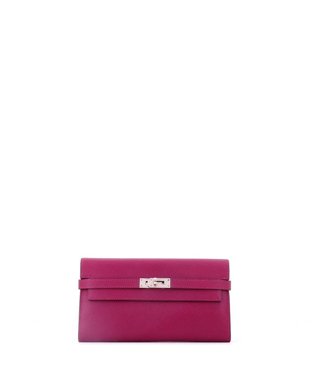 Pre-Owned HERMÉS Long Kelly Epsom Leather Wallet, 8"W x 4.5"H x 1"D