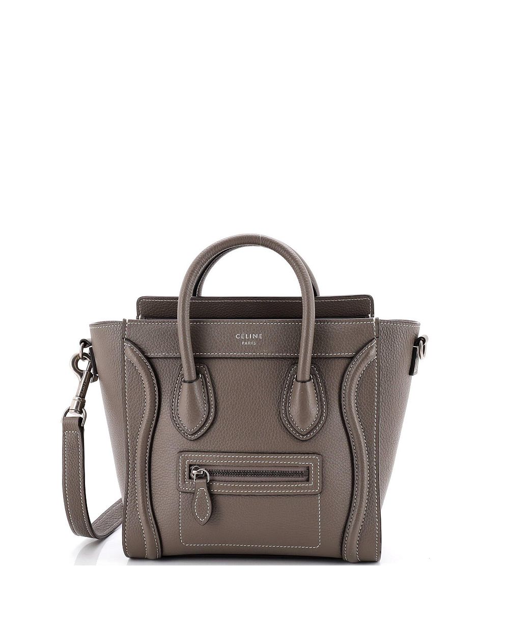 Б/у сумка Celine Nano Luggage из зернистой кожи