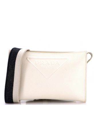 Pre-Owned Prada маленький мессенджер с молнией и тисненым логотипом из кожи Saffiano