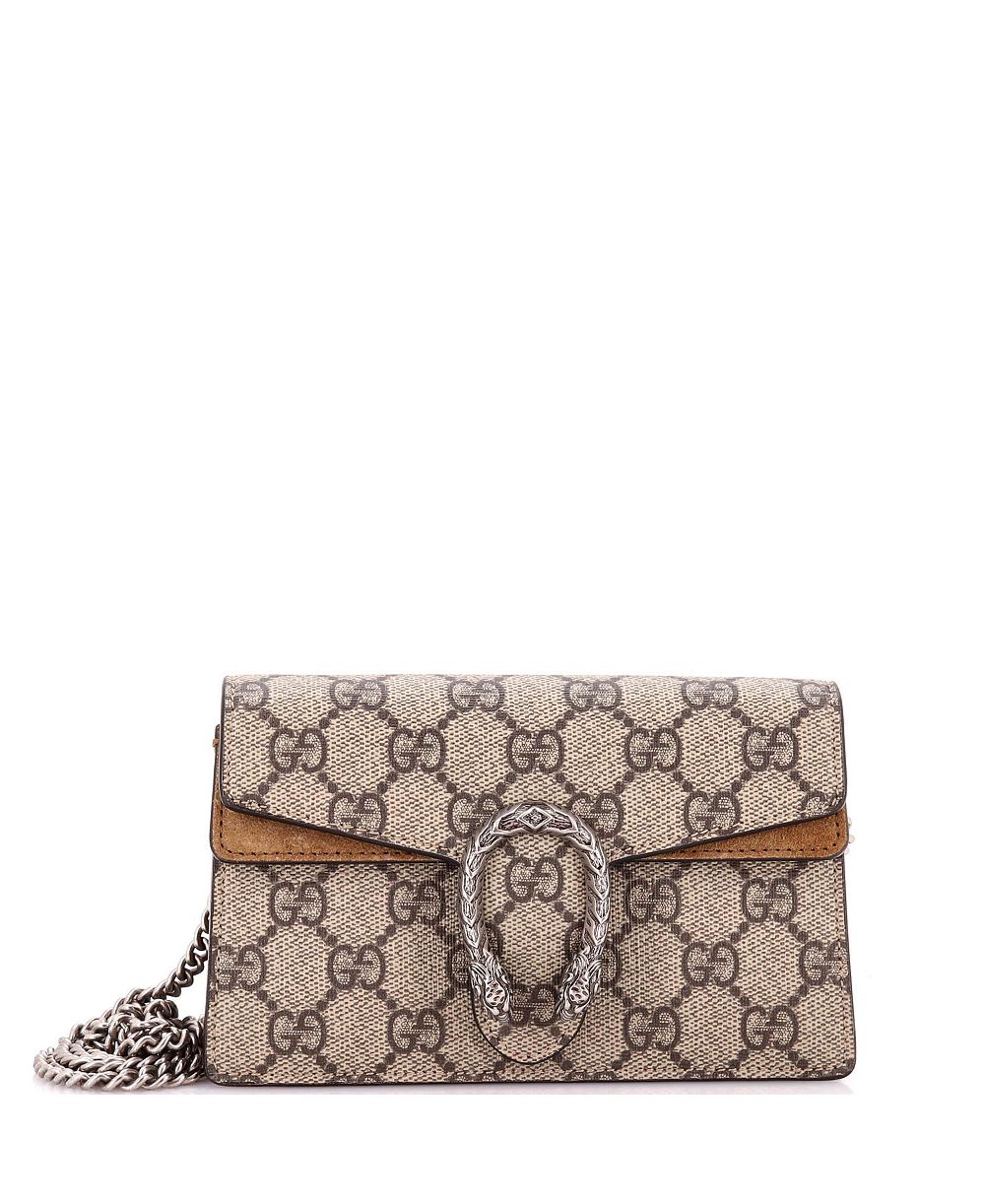 Pre-Owned Gucci Super Mini Dionysus Bag GG Coated Canvas