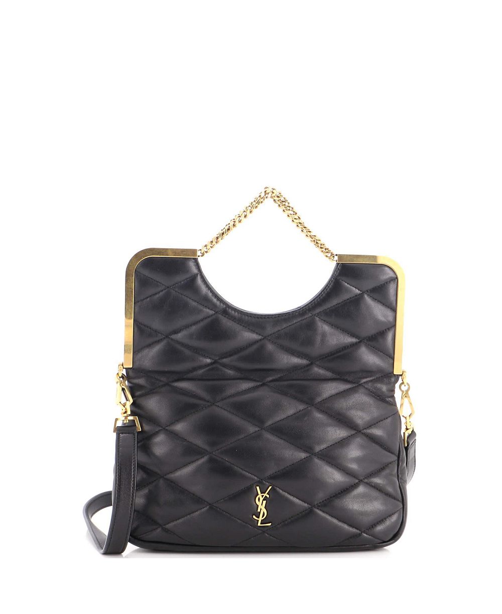Б/у вечерний клатч Saint Laurent Charniere из стеганой кожи