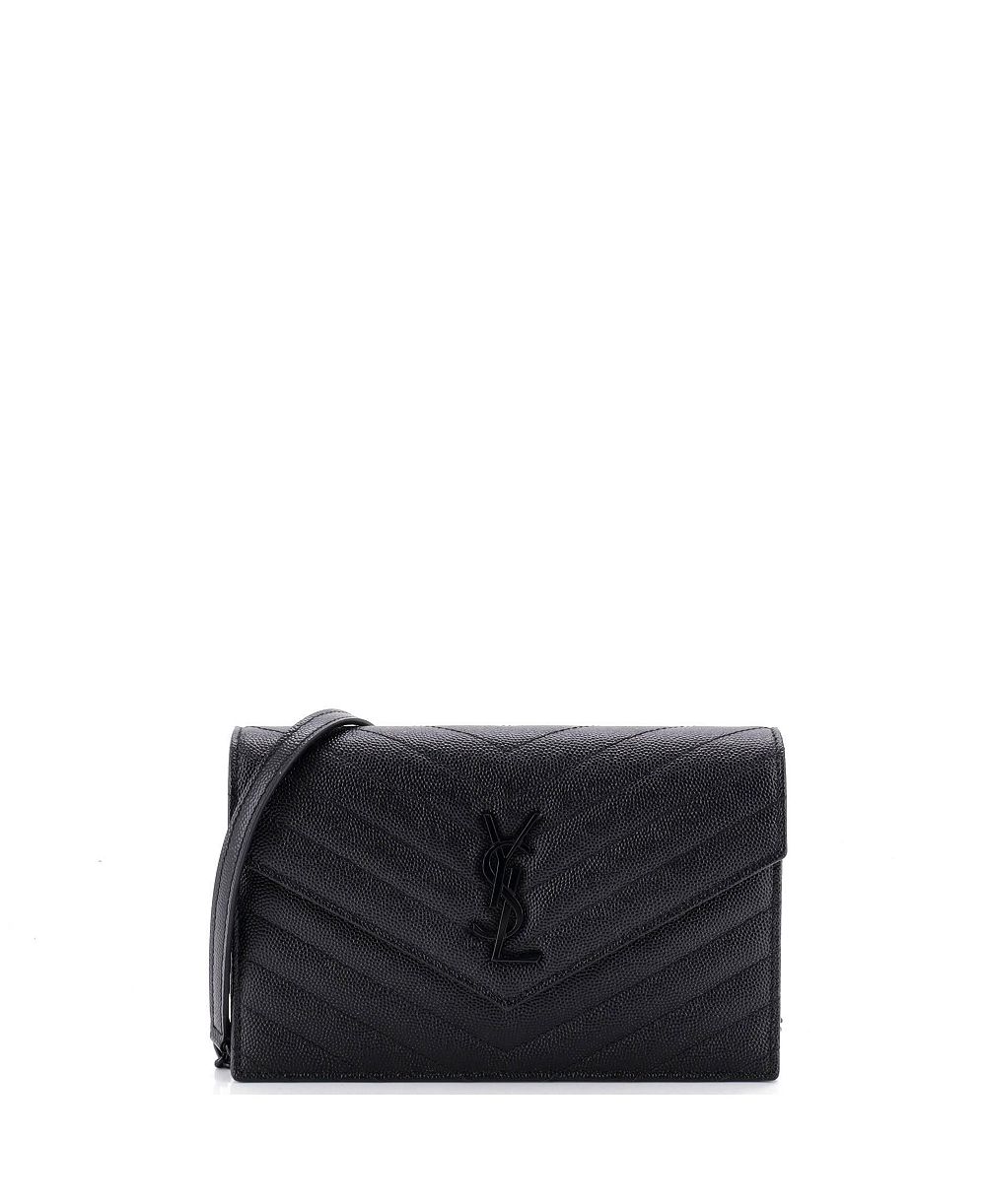 Pre-Owned Saint Laurent классическая сумка-кроссбоди Monogram Matelasse-Chevron из кожи с кошельком на цепи