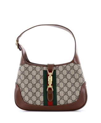 Б/у маленькая сумка-хобо Gucci Jackie 1961 из лакированной ткани GG