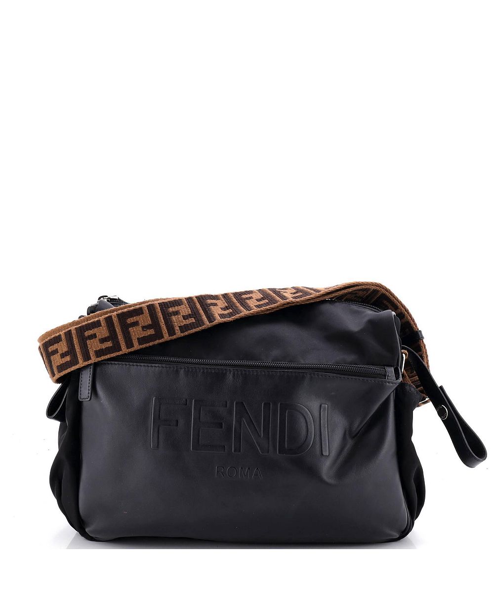 Pre-Owned Fendi Logo Diaper Bag Nylon