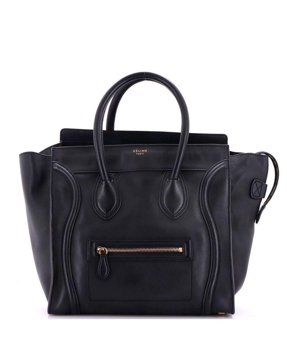 Б/у маленькая сумка Celine Mini Luggage из гладкой кожи
